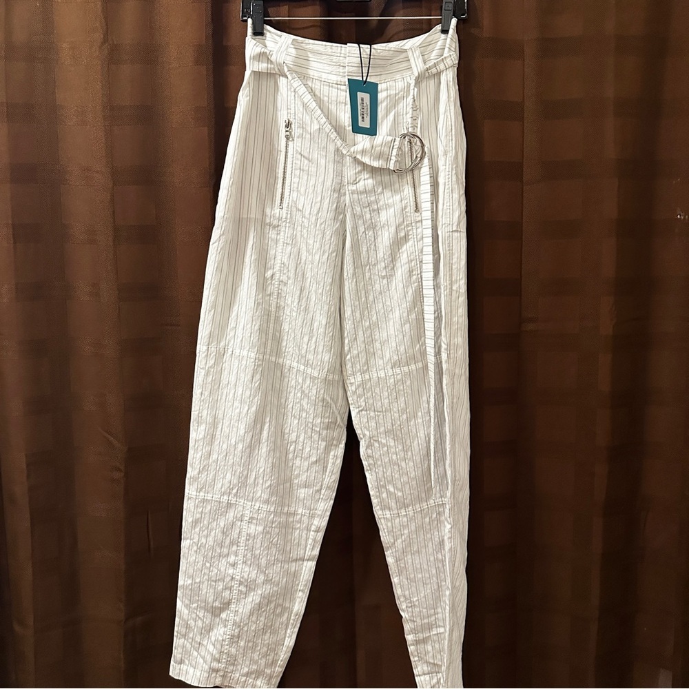 NWT Saint Art Women's Courtney White Black Stripe Baggy Pants Small reg $298 - Picture 5 of 10